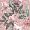 Contemporary Pink Flowers Wallpaper Tasteful