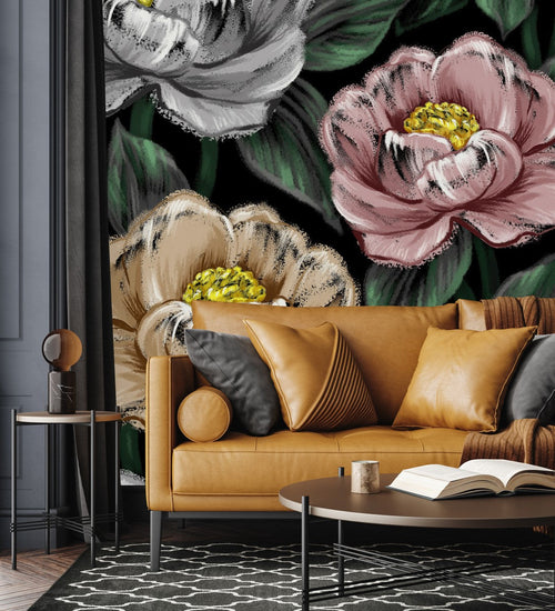 Elegant Dark Floral Wallpaper Smart Quality