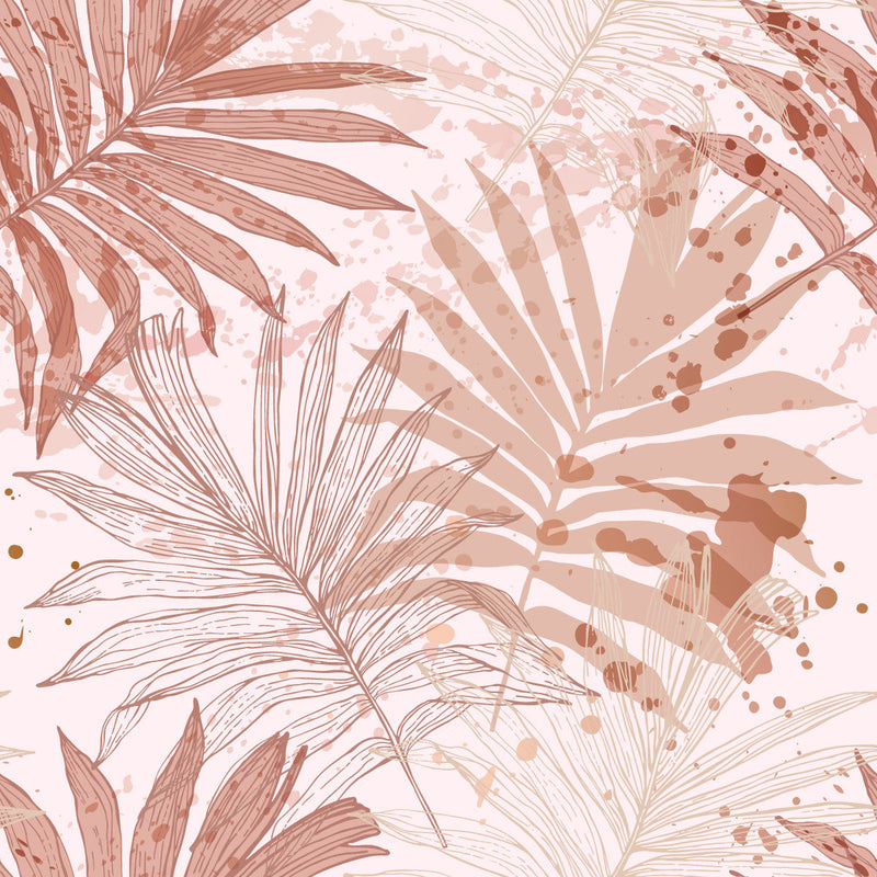 Beige Palm Leaves Wallpaper