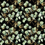 Dark Wallpaper with Poplar Leaves