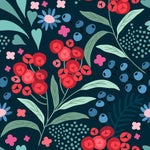 Elegant Berries and Flowers Wallpaper Fashionable