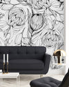 Black and White Protea Wallpaper
