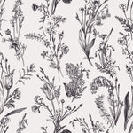 Black and White Wildflowers Wallpaper