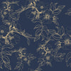 Dark Blue Vintage Wallpaper