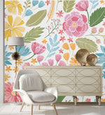 Modish Modern Summer Flowers Wallpaper