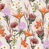 Pink Wallpaper with Exotic Flowers