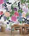 Blackcurrant between Flowers Wallpaper
