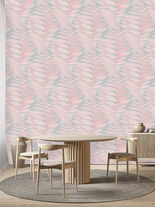 Hand Drawn Pink Leaves Wallpaper